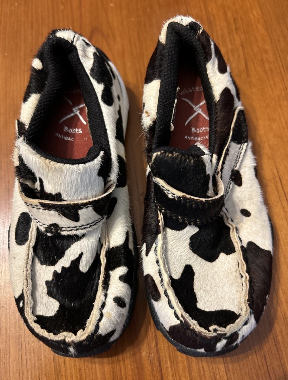 Toddlers Kids Twisted X Hair On Hide Cow Print Mules Shoes 9M